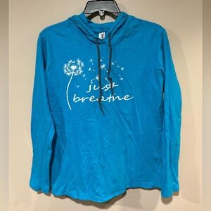 Anvil Teal Hoodie with Dandelion Design